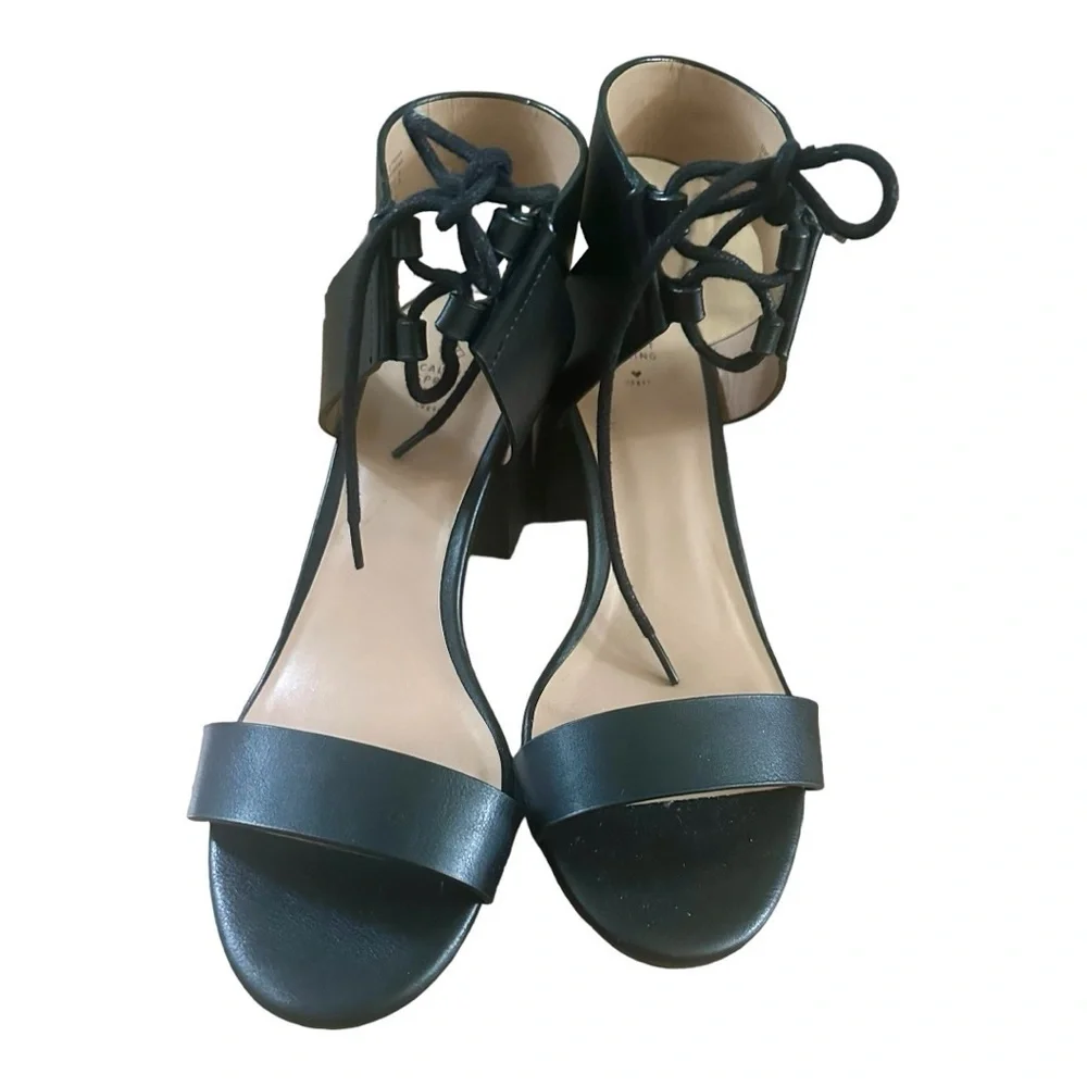Call it Sprink Woman’s Sandals Black Vegan Leather Size 7.5